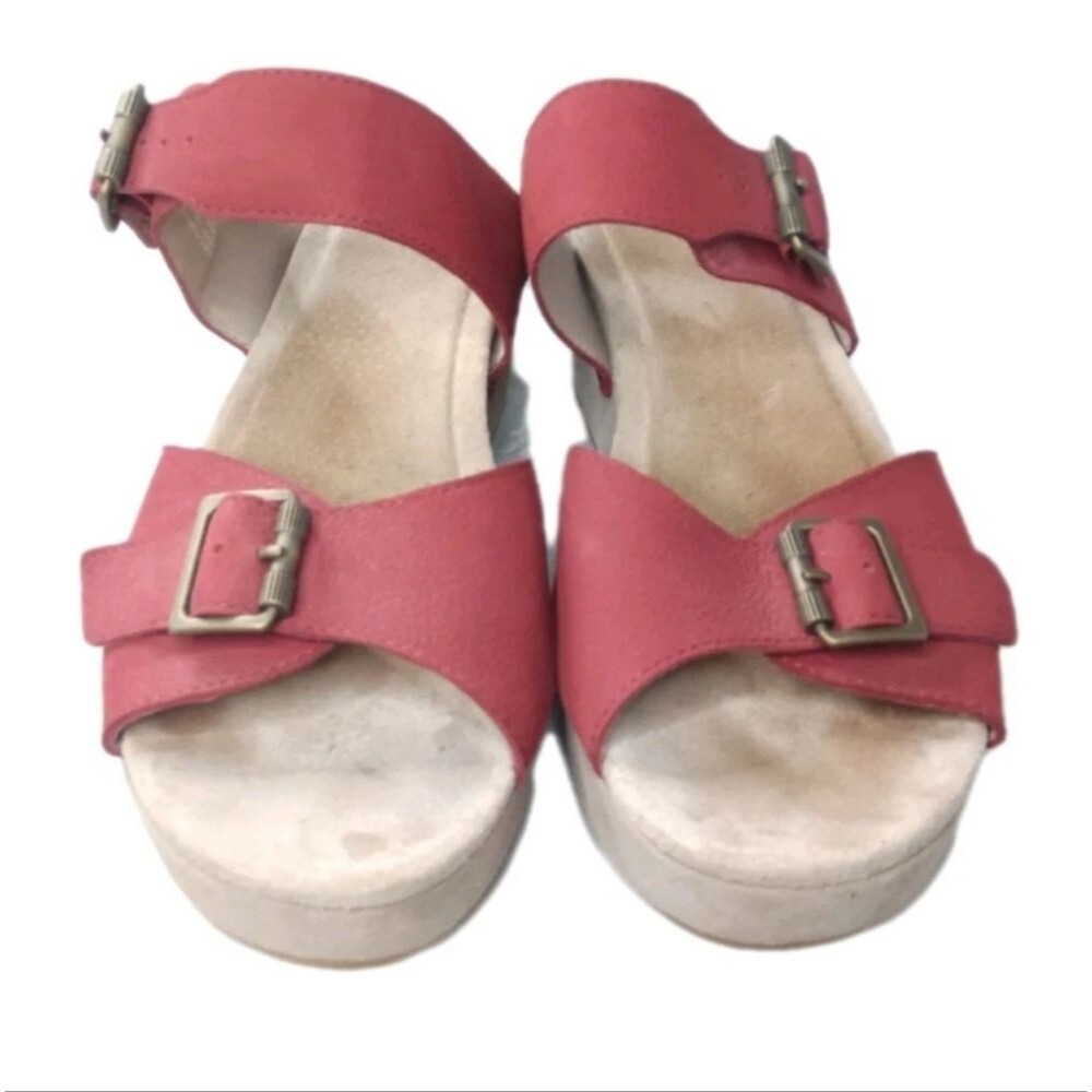 Dansko Selma Platform Wedge Sandals Women's Size 9.5/10 EU 40 Red Leather - Picture 5 of 10
